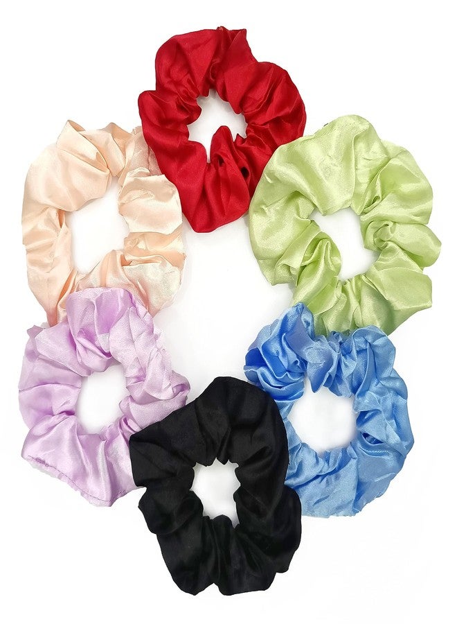 ANNACREATIONS 6 Pcs Premium Over Size Soft Super Elastic Hair Scrunchies For Women and Girls Rubber band - Image 1
