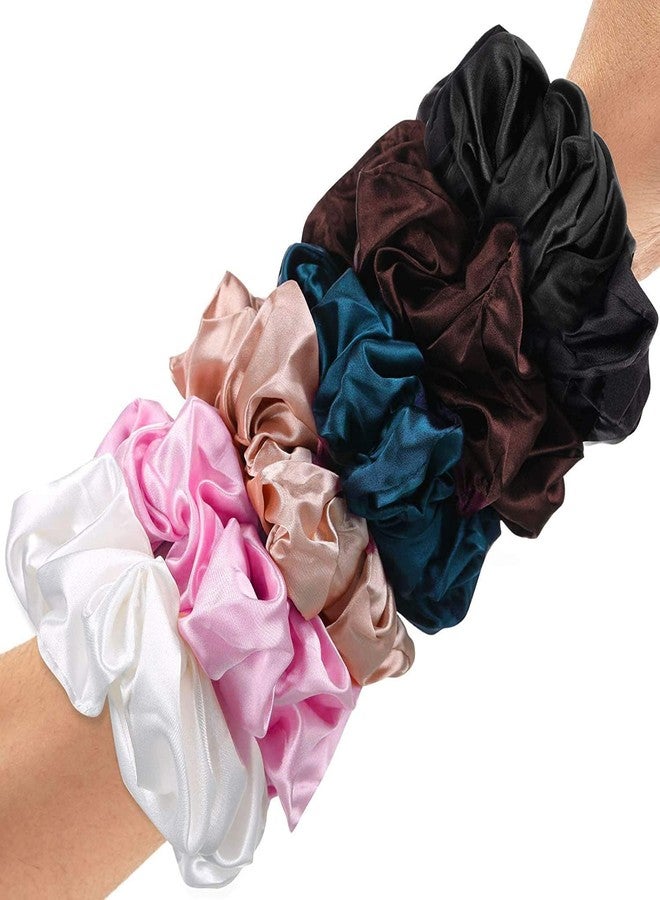 ANNACREATIONS 6 Pcs Premium Over Size Soft Super Elastic Hair Scrunchies For Women and Girls Rubber band - Image 5
