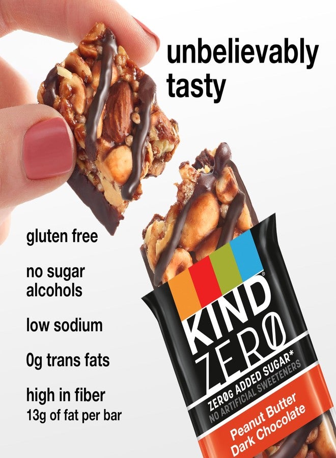KIND ZERO Added Sugar Bars, Keto Snack, Peanut Butter Dark Chocolate, Good Source of Fiber, Gluten Free, Low Sugar, 5g Protein, 30 Count - Image 4