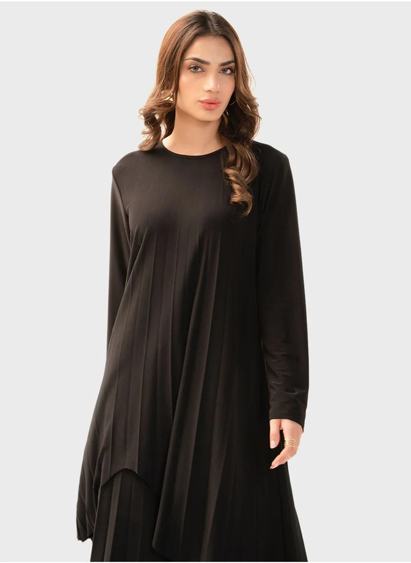 هاسال Asymmetrical Hem Kaftan & Pants Sets