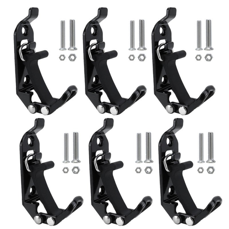 Zinc Alloy Fixed Clips: 6pcs Black - Rust Resistant Shock Absorption Roof Rack Fasteners for Self Driving Travel, Outdoor Loading and Equipment Storage