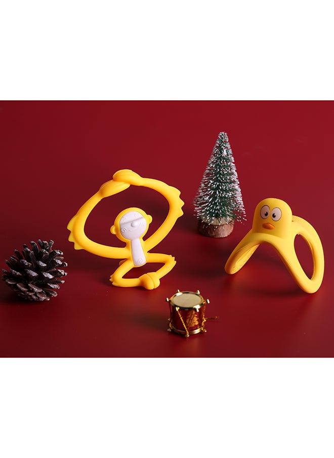 Mombella - Hugging Monkey Teether Toy | BPA-Free Silicone | Safe & Hygienic Teething Toy | Soft & Flexible Design | 3-6 Months | Dimensions: L 7.4 x W 6.4 x H 6.5 cm - Image 1
