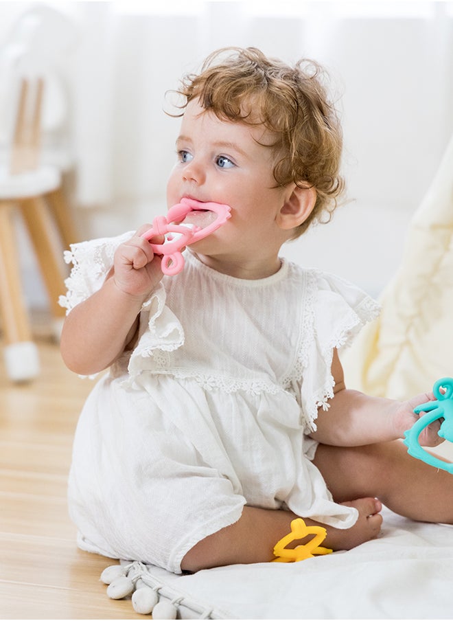 Mombella - Hugging Monkey Teether Toy | BPA-Free Silicone | Safe & Hygienic Teething Toy | Soft & Flexible Design | 3-6 Months | Dimensions: L 7.4 x W 6.4 x H 6.5 cm - Image 1