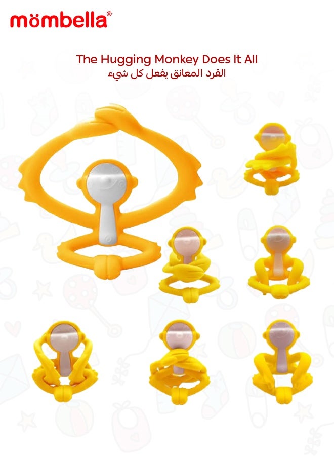 Mombella Hugging Monkey Teether Toy | BPA-Free Silicone | Safe & Hygienic Teething Toy | Soft & Flexible Design | 3-6 Months | Dimensions: L 7.4 x W 6.4 x H 6.5 cm - Image 3
