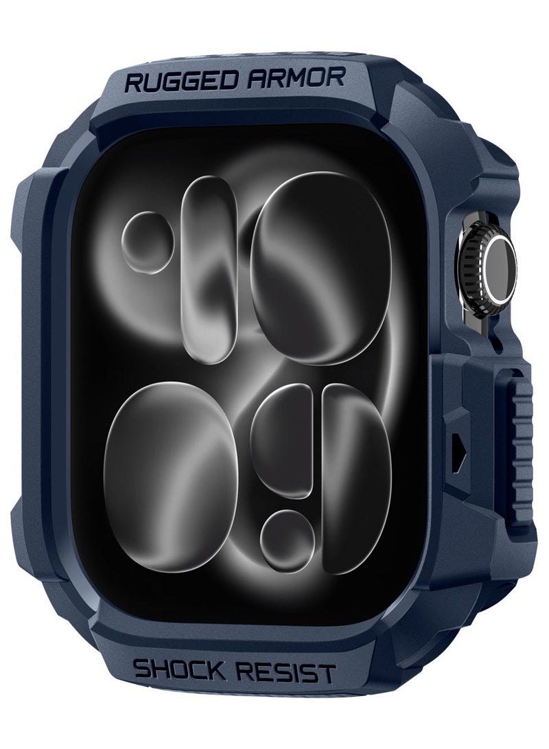 Spigen Rugged Armor 2 Apple Watch Series 11/10 (42mm) Case Cover Durable Protective TPU Flexible Shock Proof Mil Grade Bumper - Navy Blue - Image 1