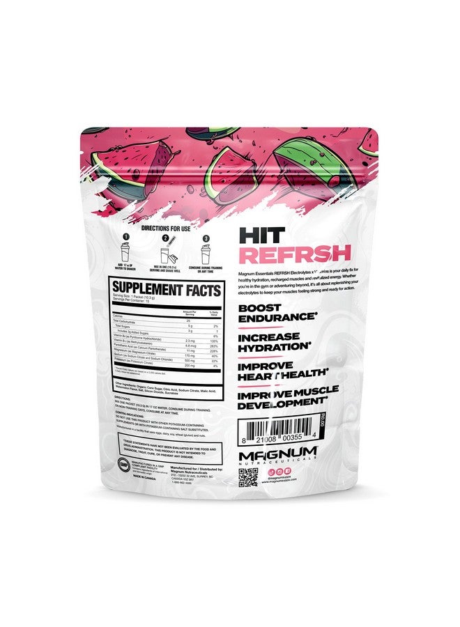 MAGNUM ESSENTIALS REFRSH Electrolytes x Vitamins 15 Serving Bag - Water Melon - Image 2