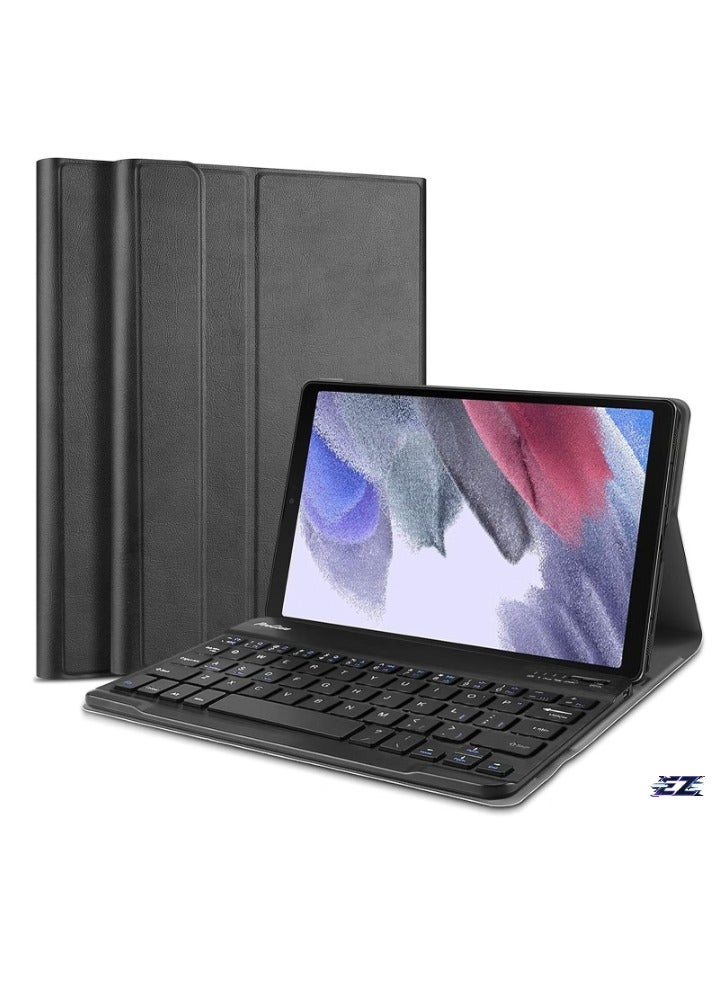 ELTRAZONE غطاء لوحة مفاتيح تاب A7 لايت 8.7 بوصة 2021 (SM-T220 T225 T227) – غطاء من جلد PU مع لوحة مفاتيح لاسلكية قابلة للفصل مغناطيسياً لجهاز Galaxy Tab A7 Lite 2021 – أسود - Image 1