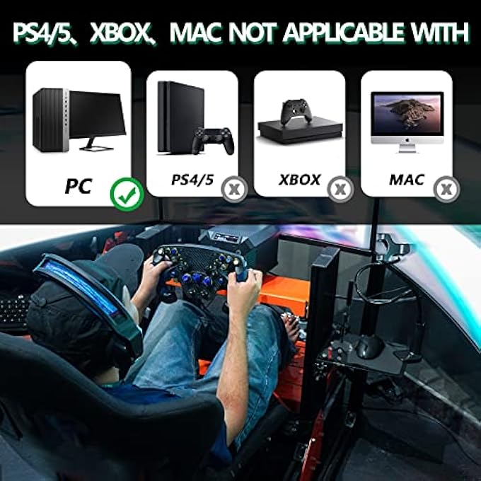 rayihni USB HANDBRAKE, 14-BIT USB HANDBRAKE SUITABLE FOR RACING GAMES, AND LOGITECH G27 G29 SIMULATION PERFORMANCE HANDBRAKE 11.8 INCHES + WITH CLIP (PC SYSTEM ONLY) - Image 3