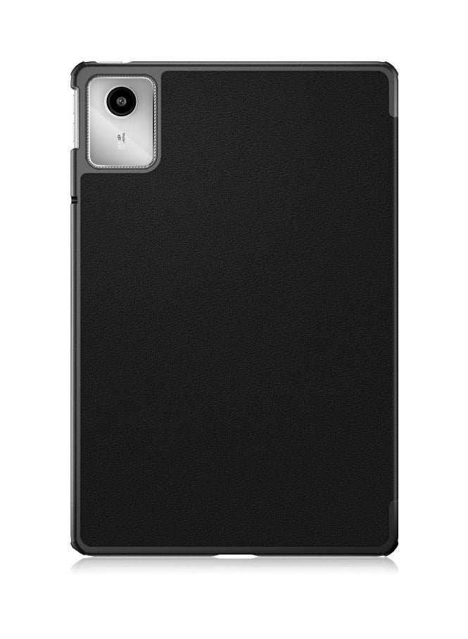 HuHa Lenovo Tab M11 Cover, Slim Lightweight Stand PC hard Case Three Fold Leather Protective Case Cover for Lenovo Tab M11 TB330FU with Auto Wake/Sleep Function - Black - Image 3