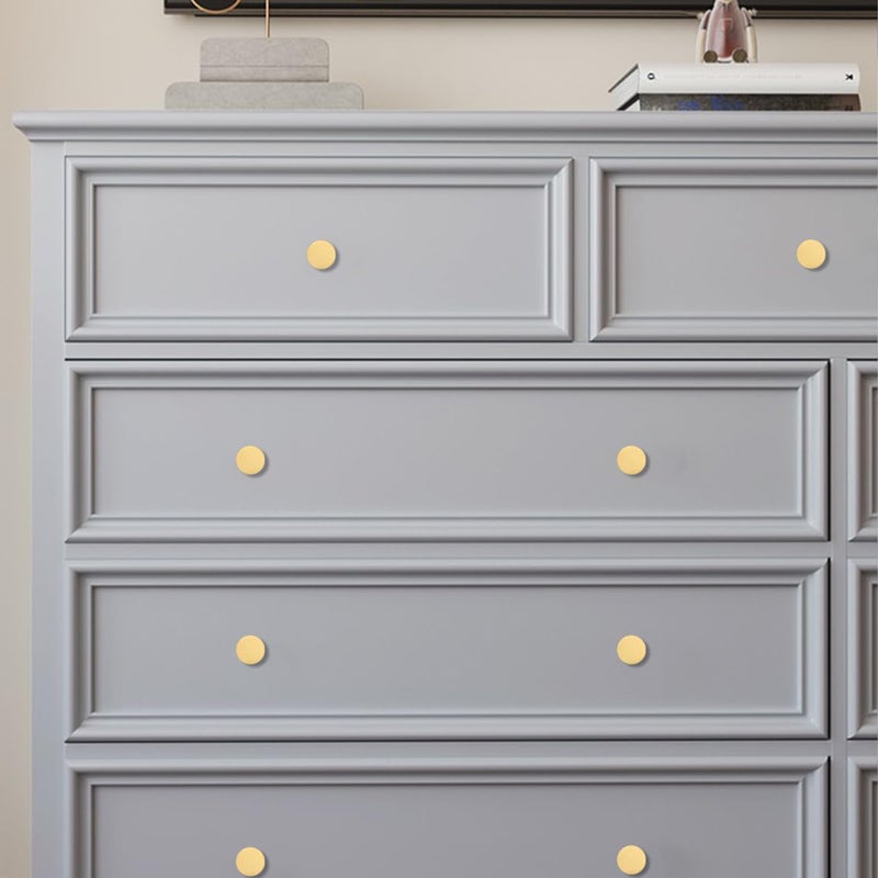 RZDEAL 118 Inch Round Gold Knobs for Dresser Knurled Drawer Handles Pulls Solid Brass Cabinet Knobs10 Pack - Image 5