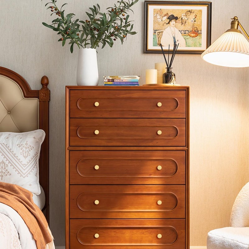 RZDEAL 118 Inch Round Gold Knobs for Dresser Knurled Drawer Handles Pulls Solid Brass Cabinet Knobs10 Pack - Image 3