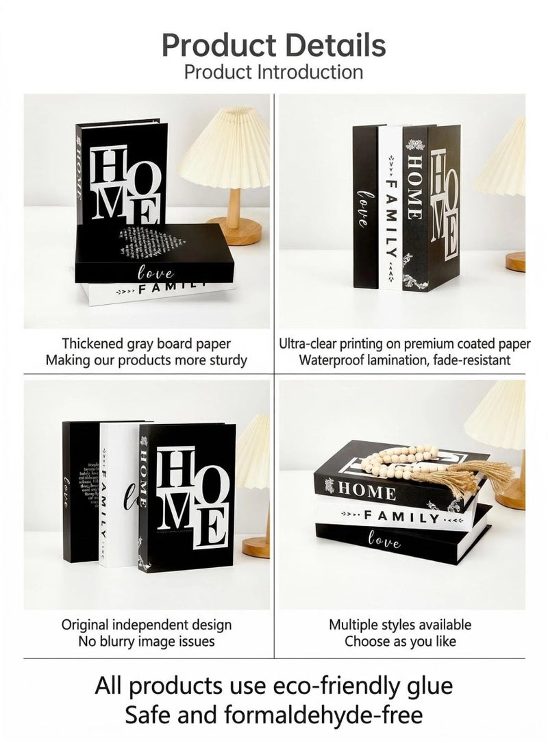 NIBEMINENT 3 Pcs Decorative Faux Books for Home Decor – Modern Fake Books for Coffee Table, Bookshelf & Bedroom, Stacked Book Set for Aesthetic Decor - Image 3