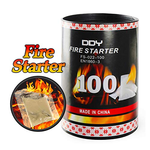DDY 100 Pack Quick Fire Starters，Wax Cups Waterproof, Non Toxic Firelighter Natural Safe Cubes Burns up to 8 Min at Over 750° - 100%, Perfect for Fat Wood Stove Campfire, Start Charcoal Kit (Style1) - Image 1