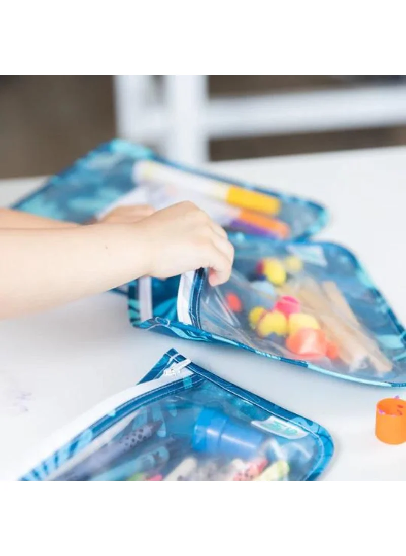 بمبكنز Transparent Travel Bag - Blue Tropic