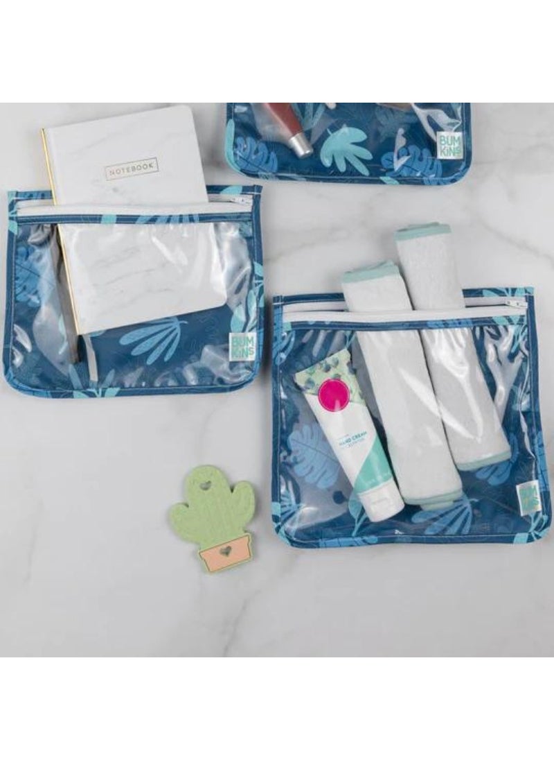 BUMKiNs Transparent Travel Bag - Blue Tropic  - Image 2