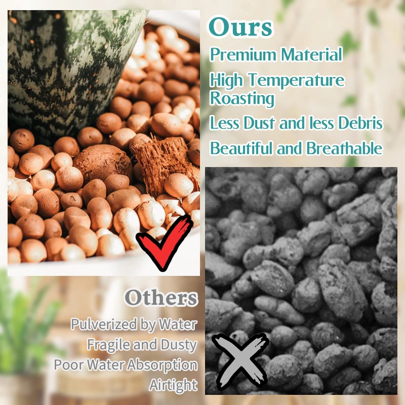 Legigo 15 LB Organic Leca Clay Pebbles for Plants, 4mm-16mm 100% Natural Leca Balls for Indoor Plants, Hydroton Clay Pebbles for Plants Hydroponic Aquaponics Growing Orchid Drainage Terrarium - Image 5