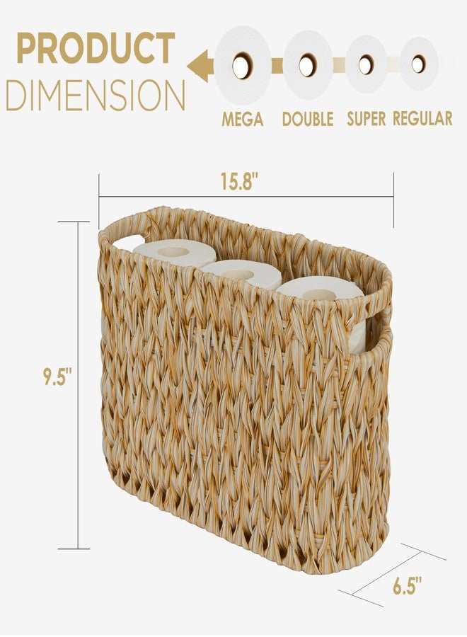 ROSOS Toilet Paper Storage,Toilet Paper Basket for Bathroom Storage 6 Rolls, Waterproof Toilet Paper Organizer for Storage, Freestanding Toilet Paper Storage Basket, Beige - Image 2