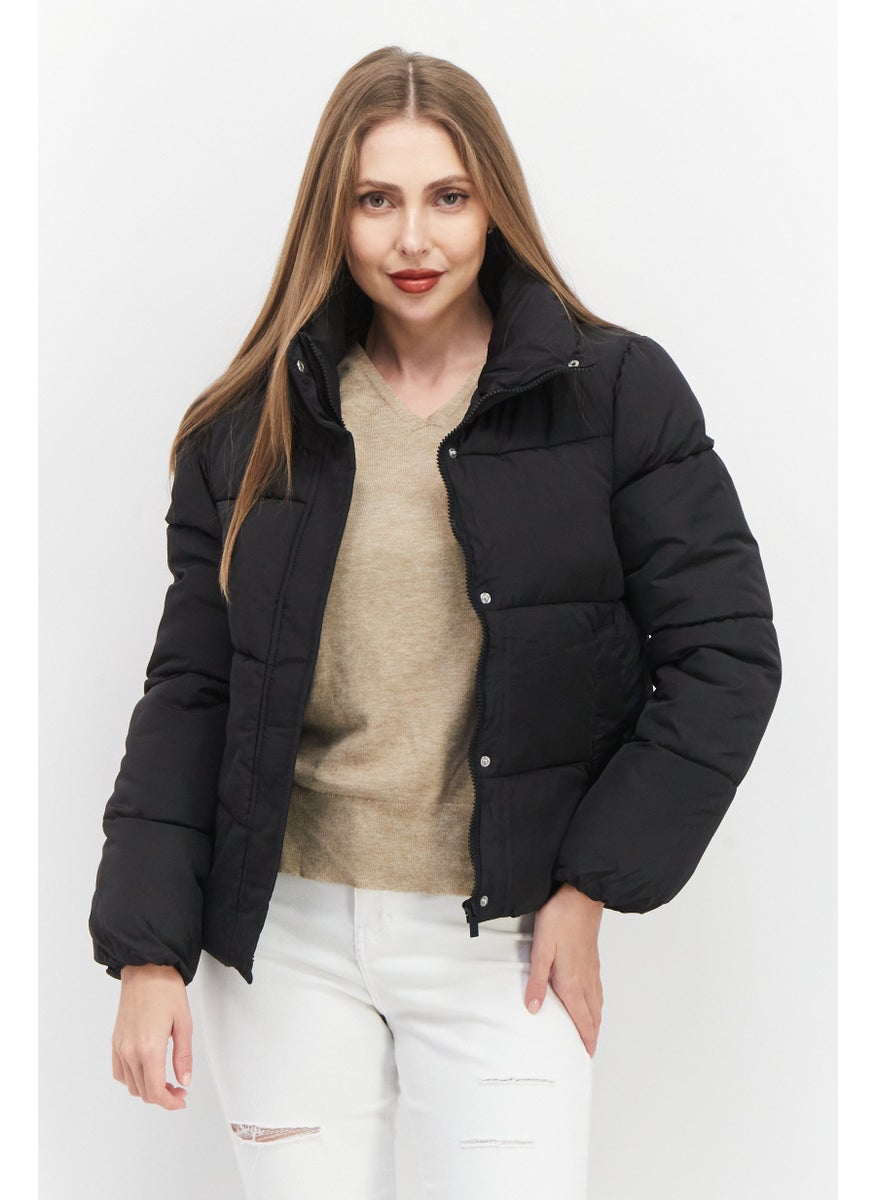 French Connection Women Solid Puffer Jacket, Black  - Image 1