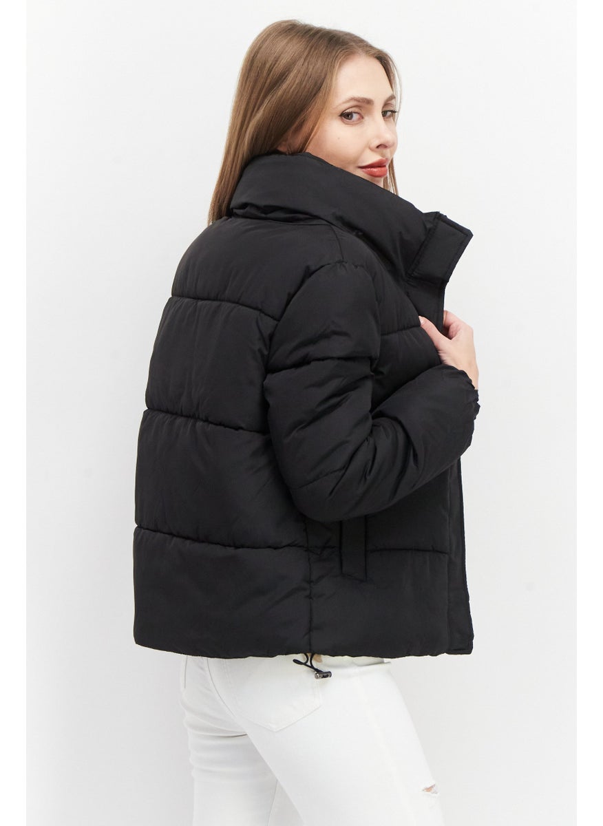 French Connection Women Solid Puffer Jacket, Black  - Image 3