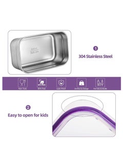 GGEROU Stainless Steel Lunch Box for Kid School,Insulated Bento Lunch Box with Tableware and Bag,720ml 3 Compartment Divided Lunch Containers  - Image 5