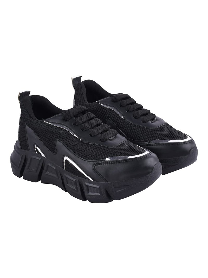 Shoetopia Women's Flat Sneakers Black /EU40 / UK7 - Image 4