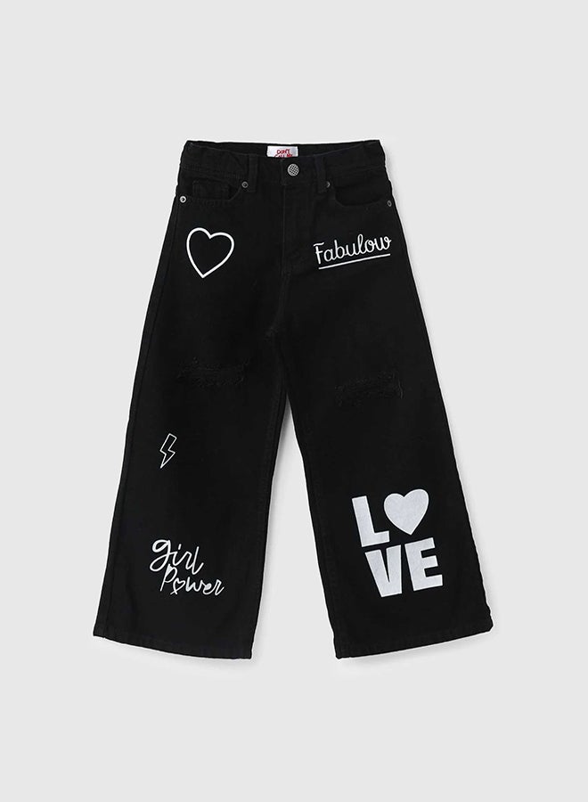 CN Jeans wear Kids Girls Summery Pants Black Jeans - Image 2