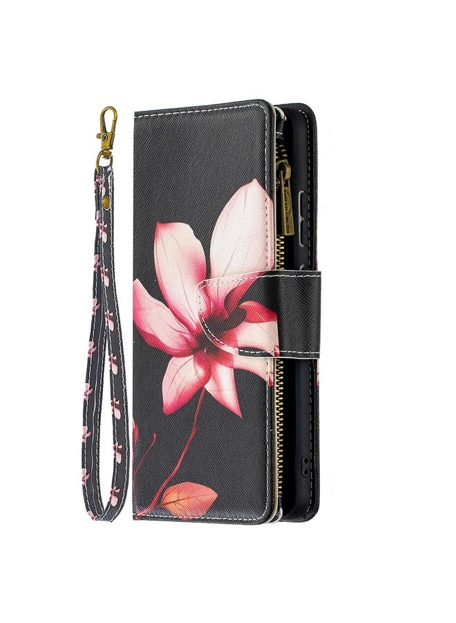 HuHa Case Cover For Nokia 2.4 Colored Drawing Pattern Zipper Horizontal Flip Leather Case with Holder & Card Slots & Wallet(Lotus)  - Image 2