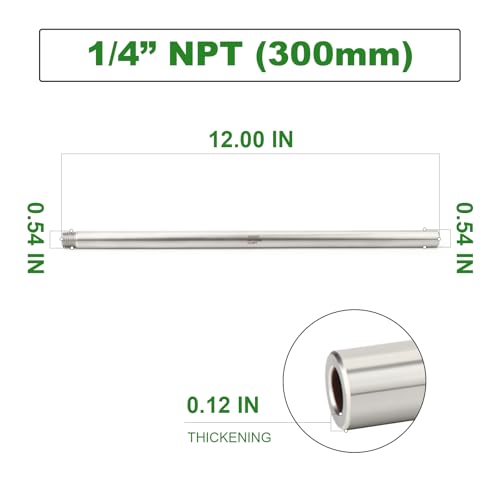 TAISHER 2PCS 304 Stainless Steel Pipe Fittings 14 NPT Male Threaded 12 Length Weld Nipple Cast Pipe - Image 3