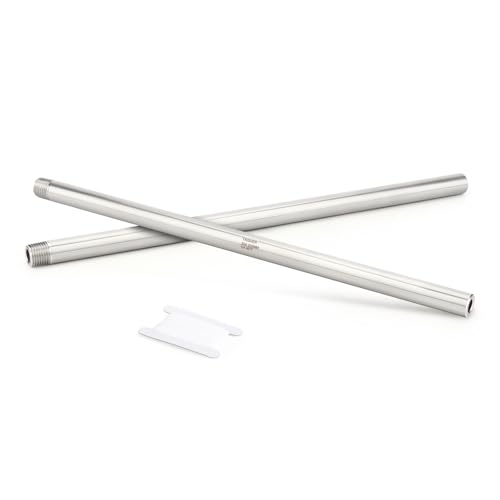 TAISHER 2PCS 304 Stainless Steel Pipe Fittings 14 NPT Male Threaded 12 Length Weld Nipple Cast Pipe - Image 1