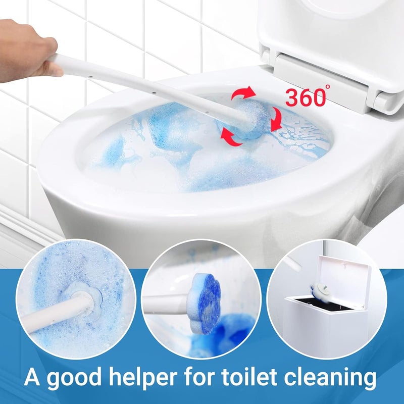 Topo Bear مجموعة حامل فرشاة المرحاض القابلة للاستبدال من توبو بير مع عصا تنظيف (عبوة من 2) وفرشاة تنظيف المرحاض مع 24 رأس بديل - Image 3