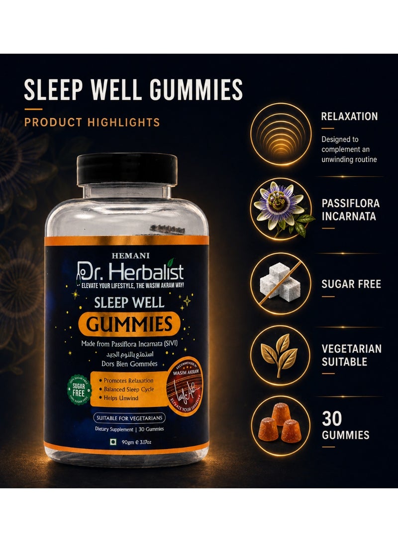 HEMANI Dr. Herbalist Sleep Well Gummies Sugar Free Vegetarian Dietary Supplement 30 Gummies - Image 3