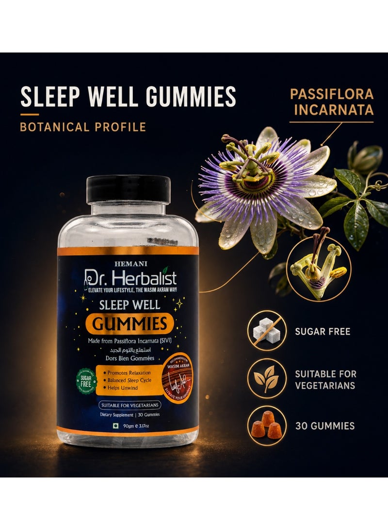 HEMANI Dr. Herbalist Sleep Well Gummies Sugar Free Vegetarian Dietary Supplement 30 Gummies - Image 2