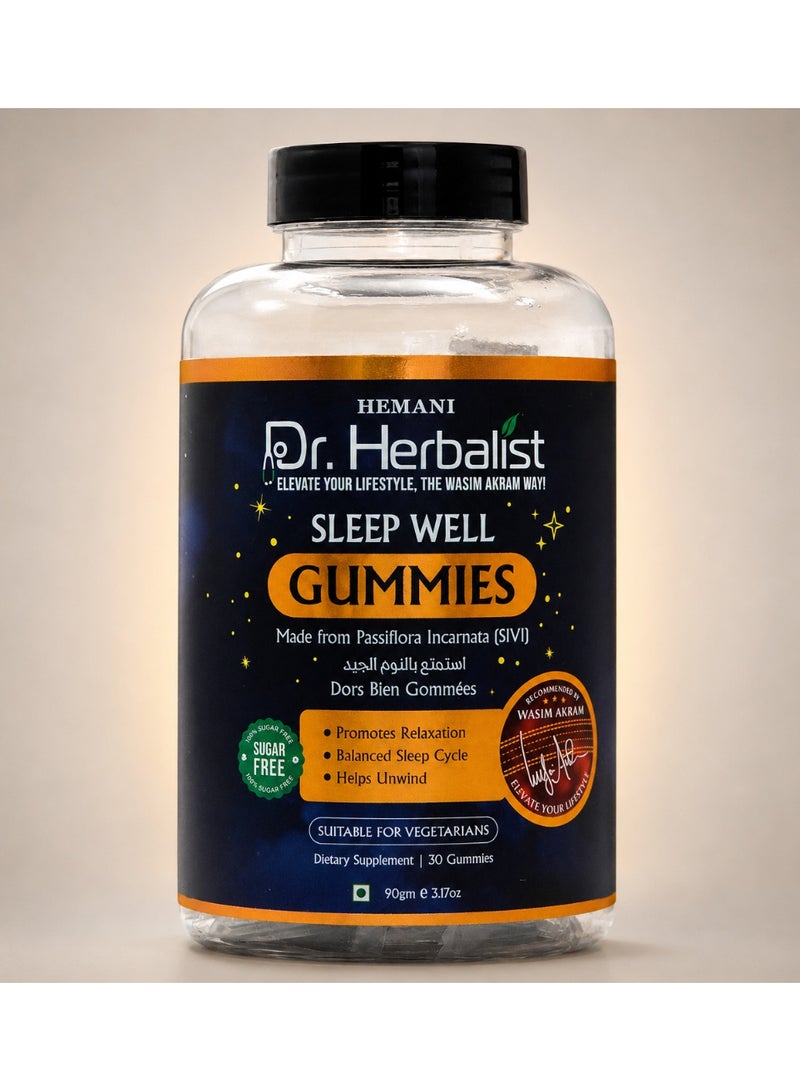 HEMANI Dr. Herbalist Sleep Well Gummies Sugar Free Vegetarian Dietary Supplement 30 Gummies - Image 1