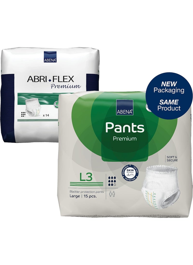 Abena Abena Premium Incontinence Protective Underwear, Abena Pants, Pull-ups, Heavy Absorbency, Level 3, Large, 90 Count 