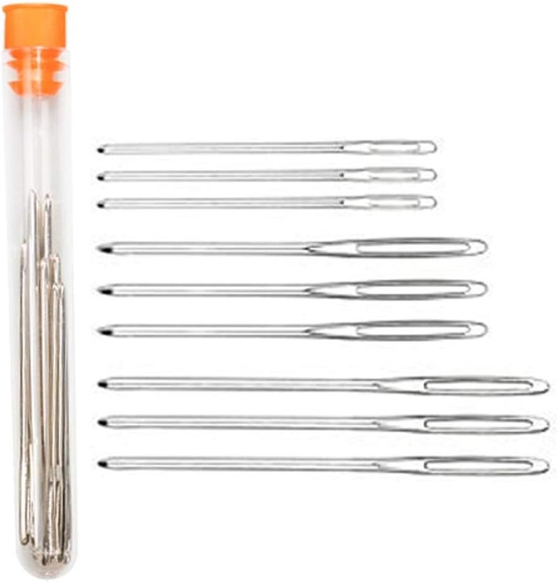 HEKISN Large-Eye Blunt Needles, Stainless Steel Yarn Knitting Needles, Sewing Needles, Crafting Knitting Weaving Stringing Needles,Perfect for Finishing Off Crochet Projects (9 Pieces) - Image 2