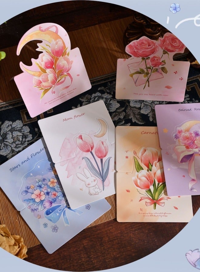 MUMO Creative 3D Flower Foldable Greeting Card Set 30pcs Blank Invitation Cards for Birthday, Thanksgiving, Teacher's Day, Wedding, Blessing - Image 2