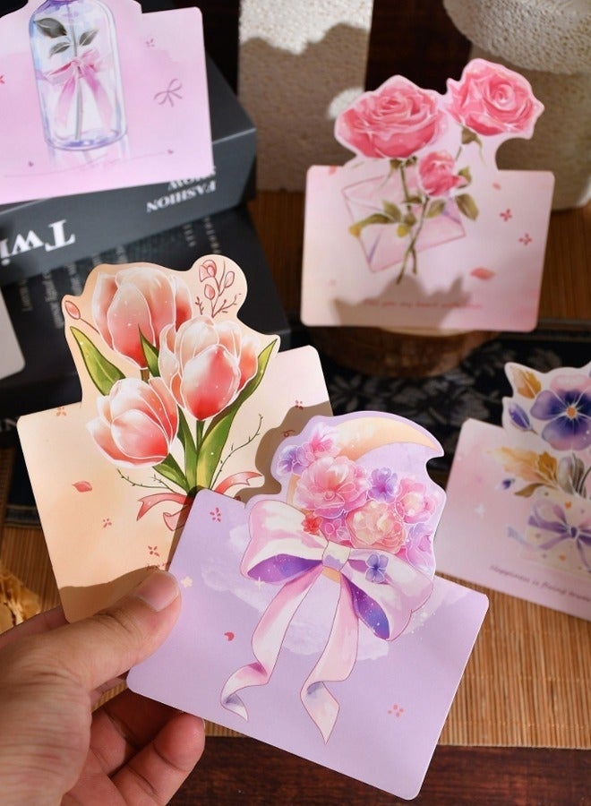 MUMO Creative 3D Flower Foldable Greeting Card Set 30pcs Blank Invitation Cards for Birthday, Thanksgiving, Teacher's Day, Wedding, Blessing - Image 3