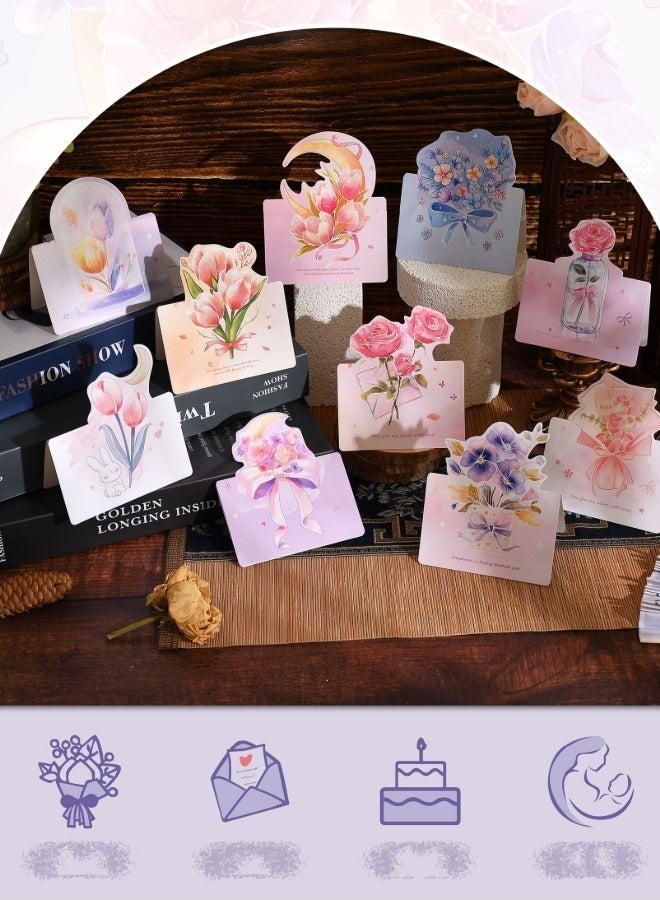 MUMO Creative 3D Flower Foldable Greeting Card Set 30pcs Blank Invitation Cards for Birthday, Thanksgiving, Teacher's Day, Wedding, Blessing - Image 5