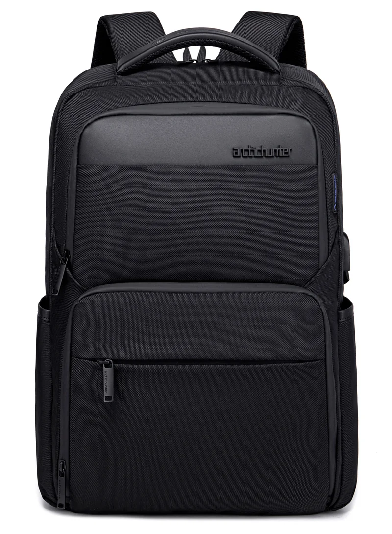 ARCTIC HUNTER Durable Casual Daypack Water Resistant 23 L Computer Bag with Luggage Carry Strap Built in USB port and Anti-Theft pockets for Men and Women B00113C Black