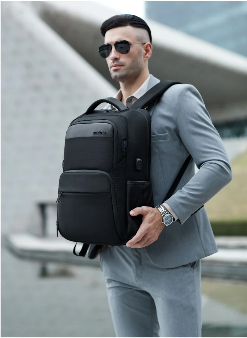 أركتيك هانتر Durable Casual Daypack Water Resistant 23 L Computer Bag with Luggage Carry Strap Built in USB port and Anti-Theft pockets for Men and Women B00113C Black