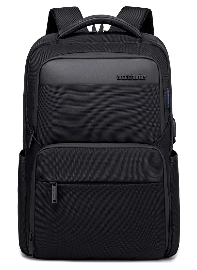 ARCTIC HUNTER Durable Casual Daypack Water Resistant 23 L Computer Bag with Luggage Carry Strap Built in USB port and Anti-Theft pockets for Men and Women B00113C Black