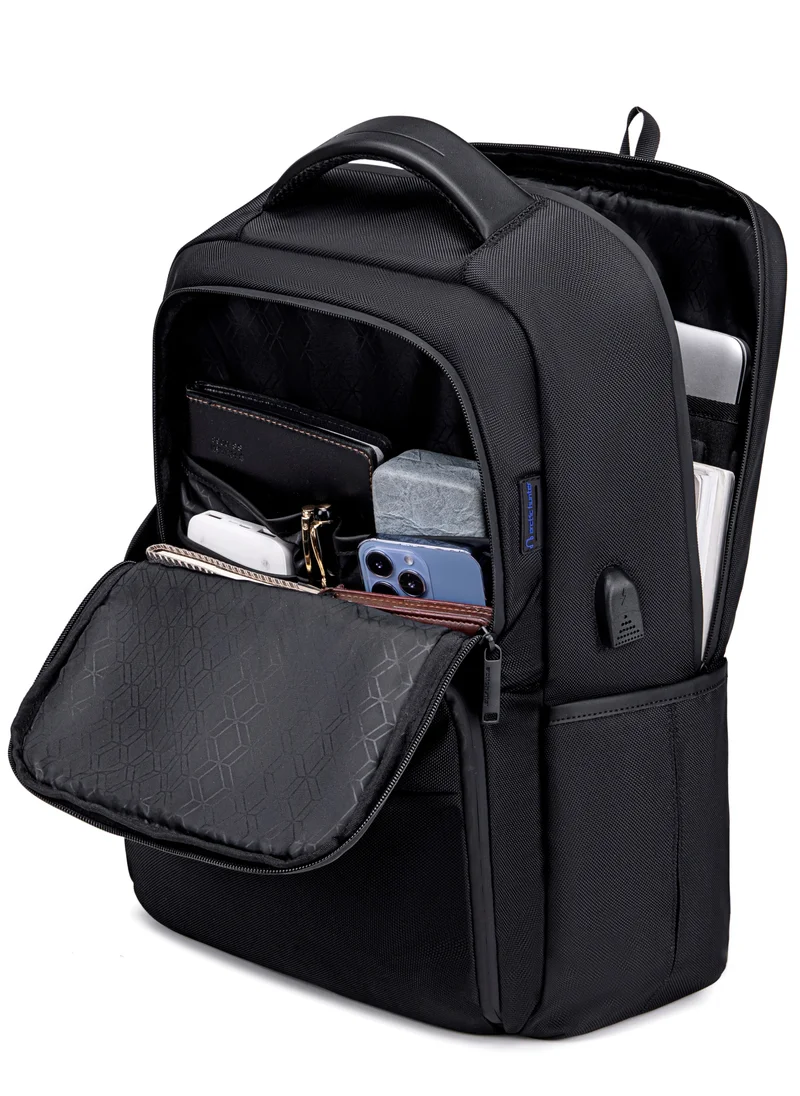 ARCTIC HUNTER Durable Casual Daypack Water Resistant 23 L Computer Bag with Luggage Carry Strap Built in USB port and Anti-Theft pockets for Men and Women B00113C Black