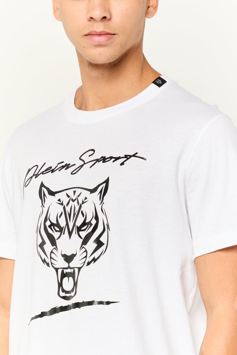 PHILIPP PLEIN تي شيرت رياضي للرجال بأكمام قصيرة، خارجي، أبيض - Image 3