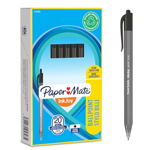 Paper Mate InkJoy 100RT Retractable Ballpoint Pens | Medium Point (1.0mm) | Black | 20 Count - Image 1