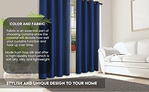J&V TEXTILES 2 Panels Solid Grommet Semi Sheer Faux Silk Window Curtain Drapes Treatment in 84" Length (Lime Green) - Image 5