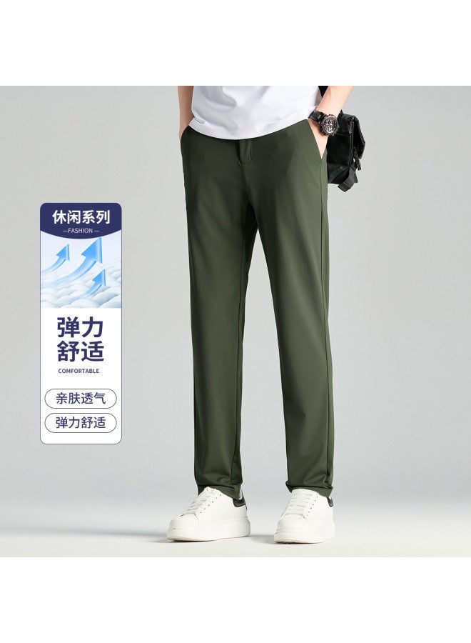 FOLUNSI new Fall Men's Casual Pants - Solid Color Versatile Straight-leg Trousers - Image 2