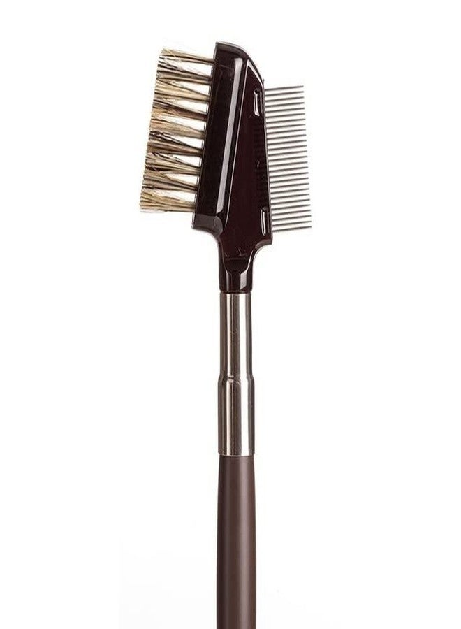 Basicare Signature Lash & Brow Groomer Brush-Premium Natural Bristles-Precision Metal Lash Comb-Professional Eye Brush. Eyelash Brush, Eyebrow Brush, Mascara Applicator Makeup Tool For Women & Girls. - Image 1