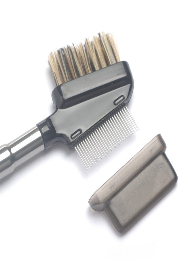 Basicare Signature Lash & Brow Groomer Brush-Premium Natural Bristles-Precision Metal Lash Comb-Professional Eye Brush. Eyelash Brush, Eyebrow Brush, Mascara Applicator Makeup Tool For Women & Girls. - Image 3