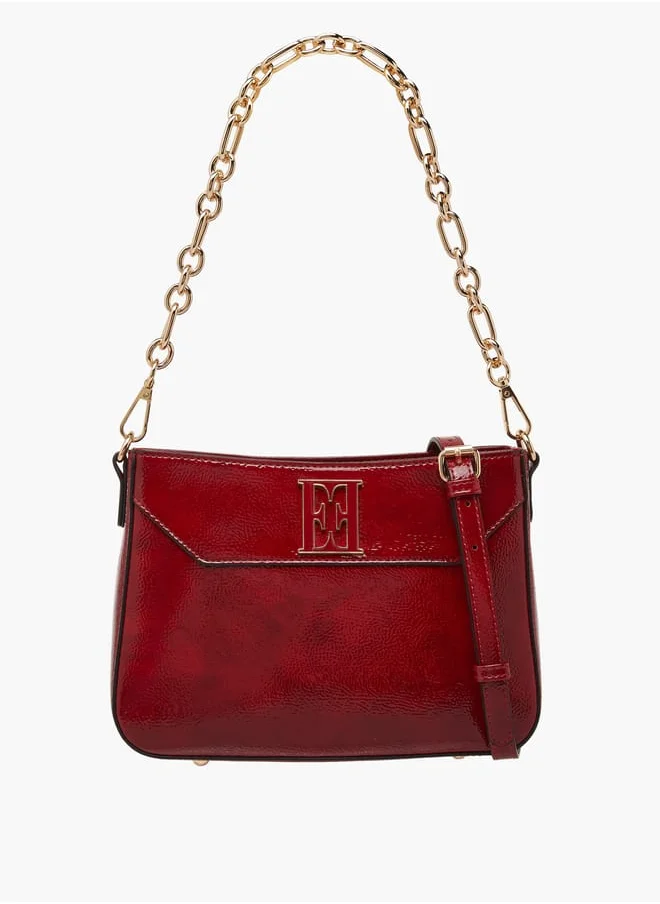 ايل Women Solid Shoulder Bag with Detachable Strap and Zip Closure