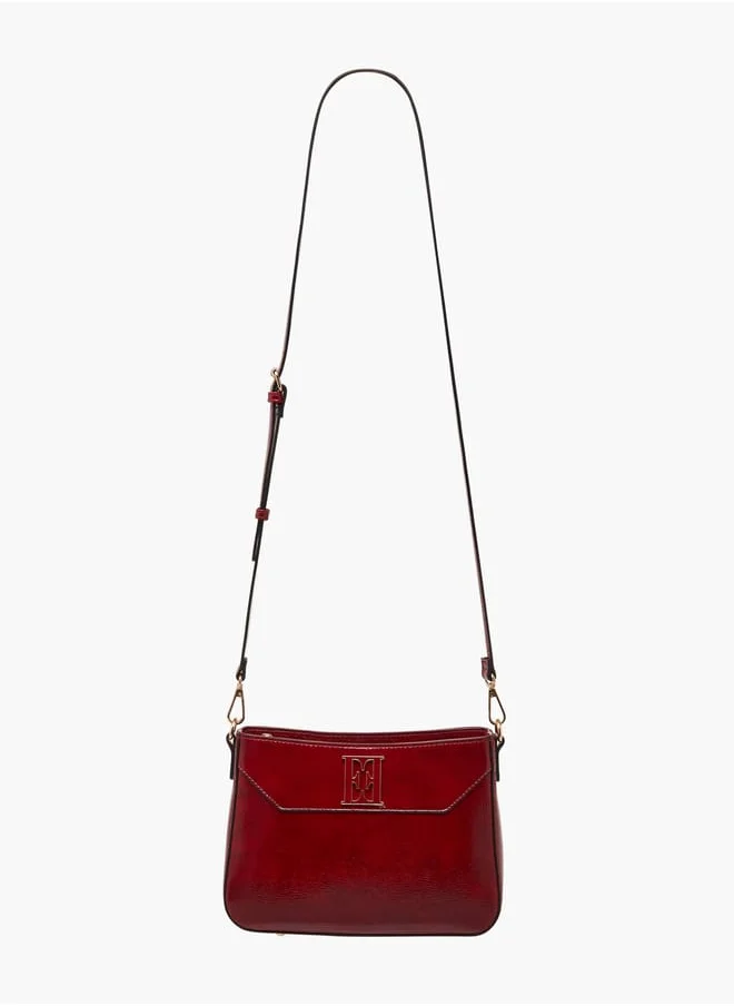 ايل Women Solid Shoulder Bag with Detachable Strap and Zip Closure